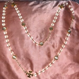Tory Burch Gold and Cream Necklace